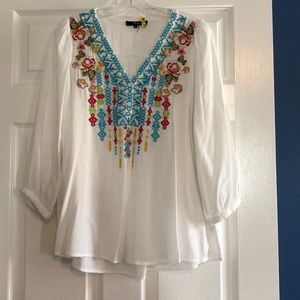 White blouse with embroidery